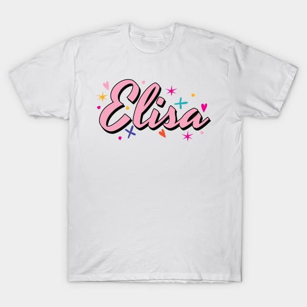 Elisa name cute design T-Shirt by BrightLightArts